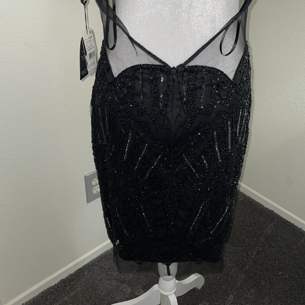 Adrianna Papell fully beaded halter cocktail dress size 14 - Picture 6 of 16